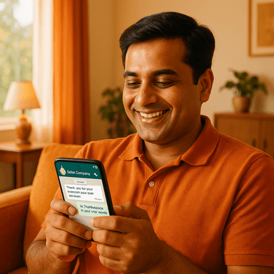 Customer sending WhatsApp message to AceSolarTech