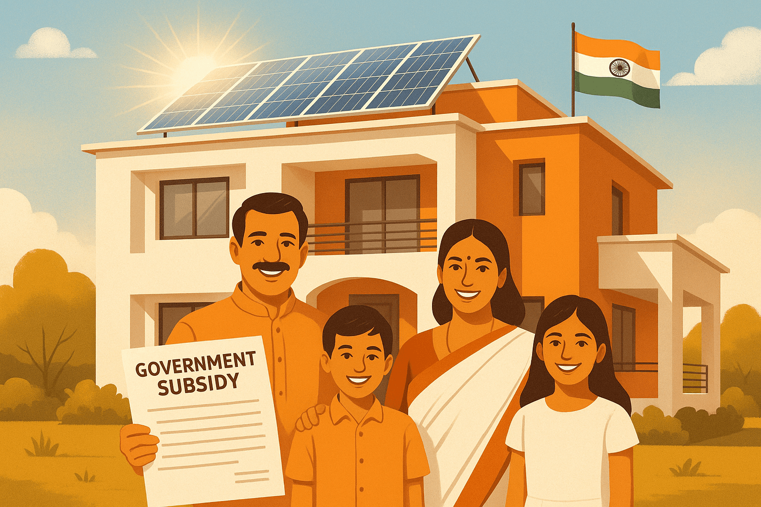 PM Surya Ghar Muft Bijli Yojana solar panel installation on a Maharashtra home