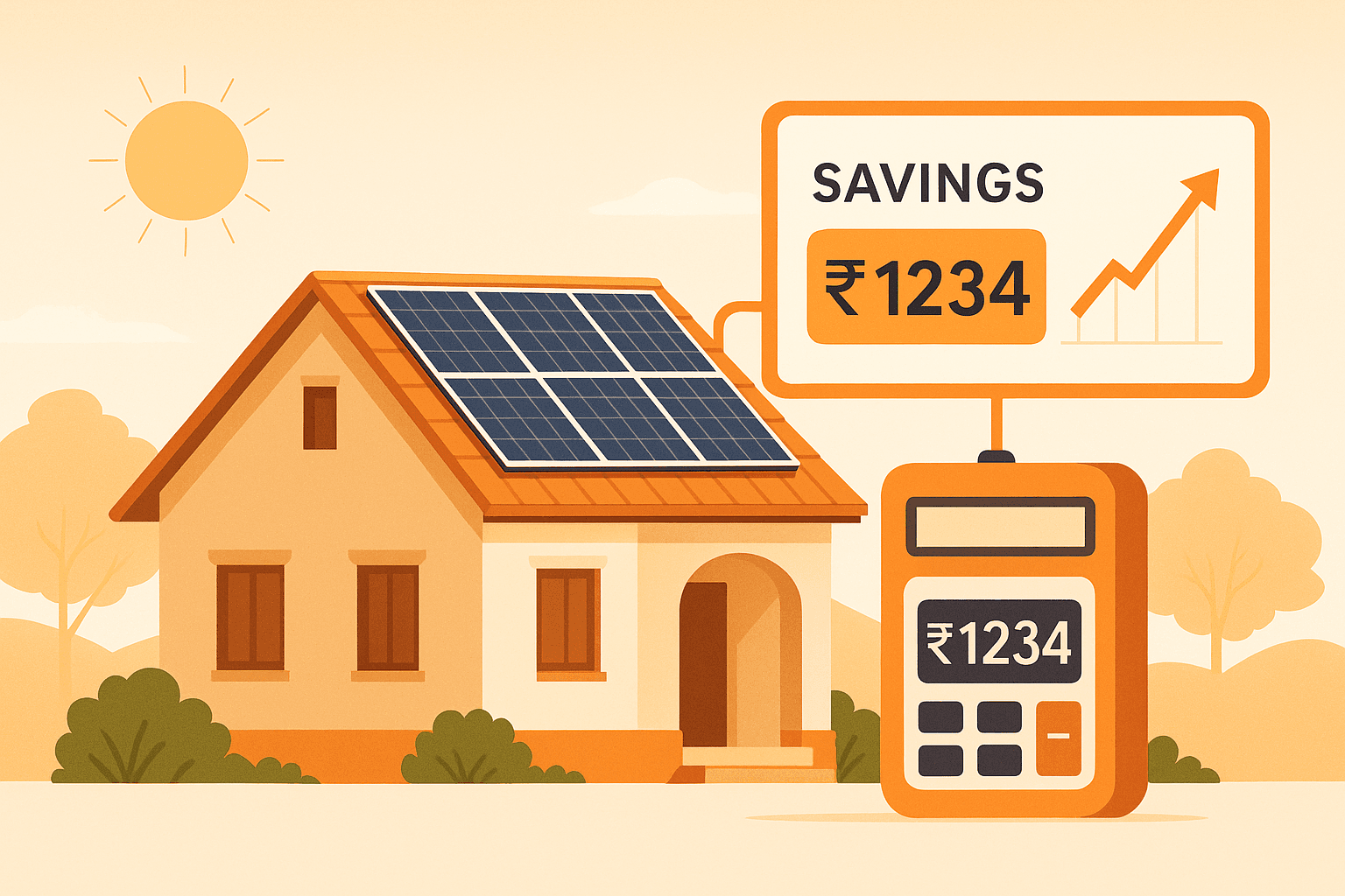 Solar savings calculator concept