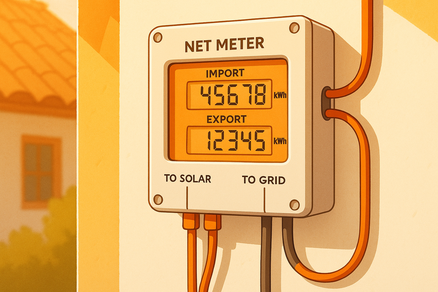 Bidirectional meter installed on a home
