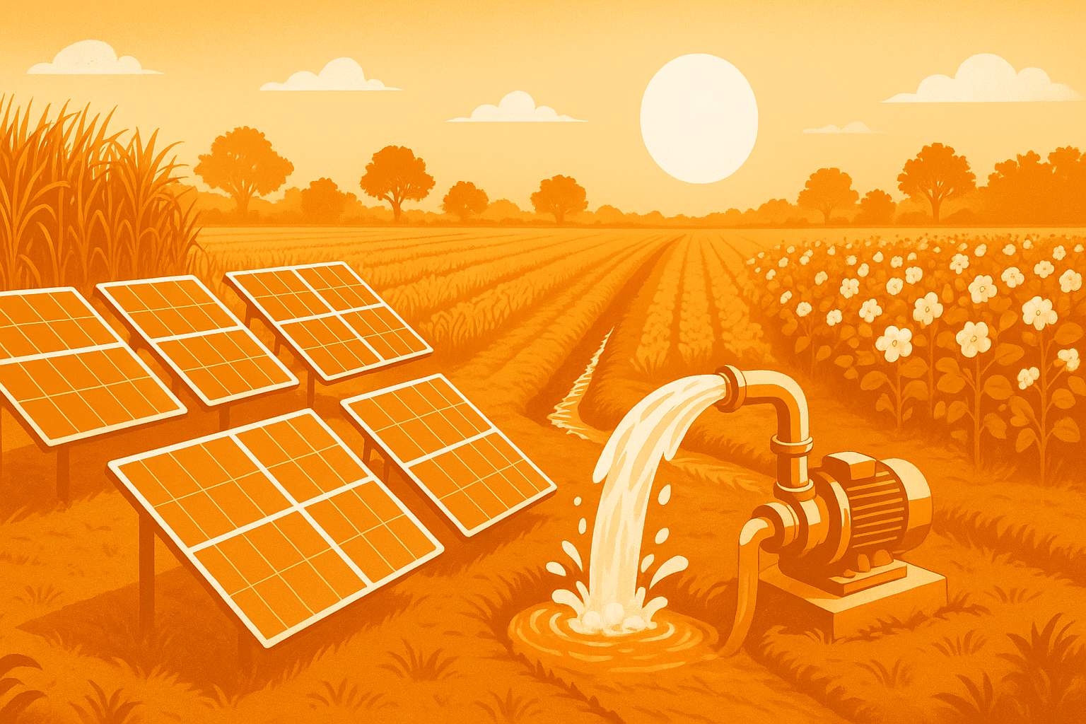 Solar pump installed on a Maharashtra farm under KUSUM Yojana