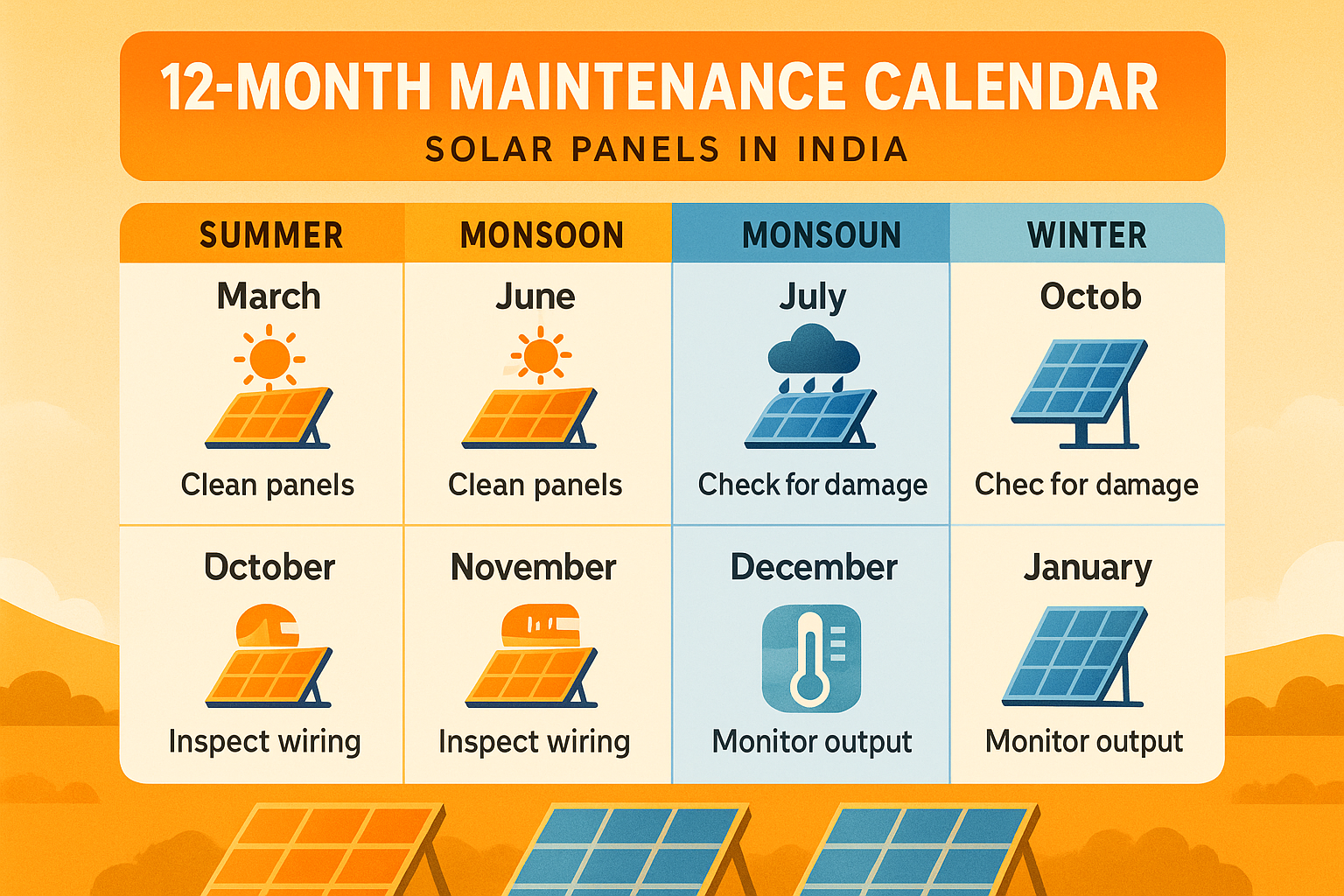 Seasonal maintenance calendar