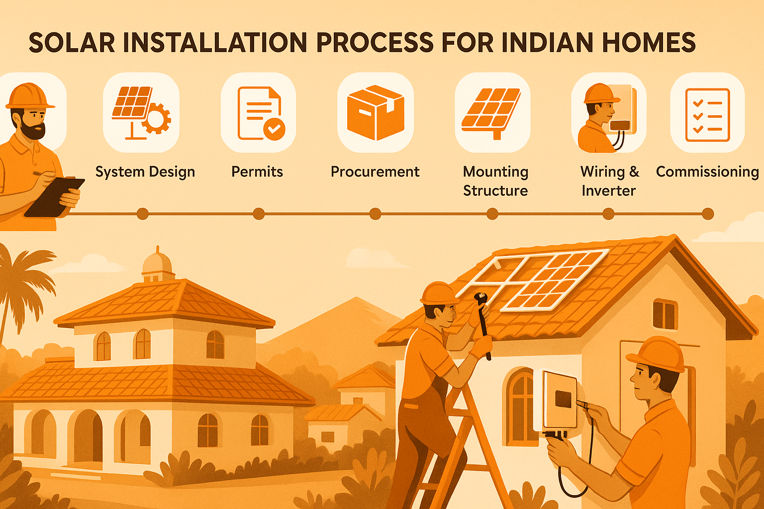 Solar installation process steps