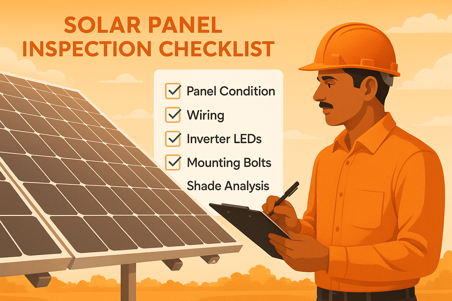 Solar panel inspection checklist