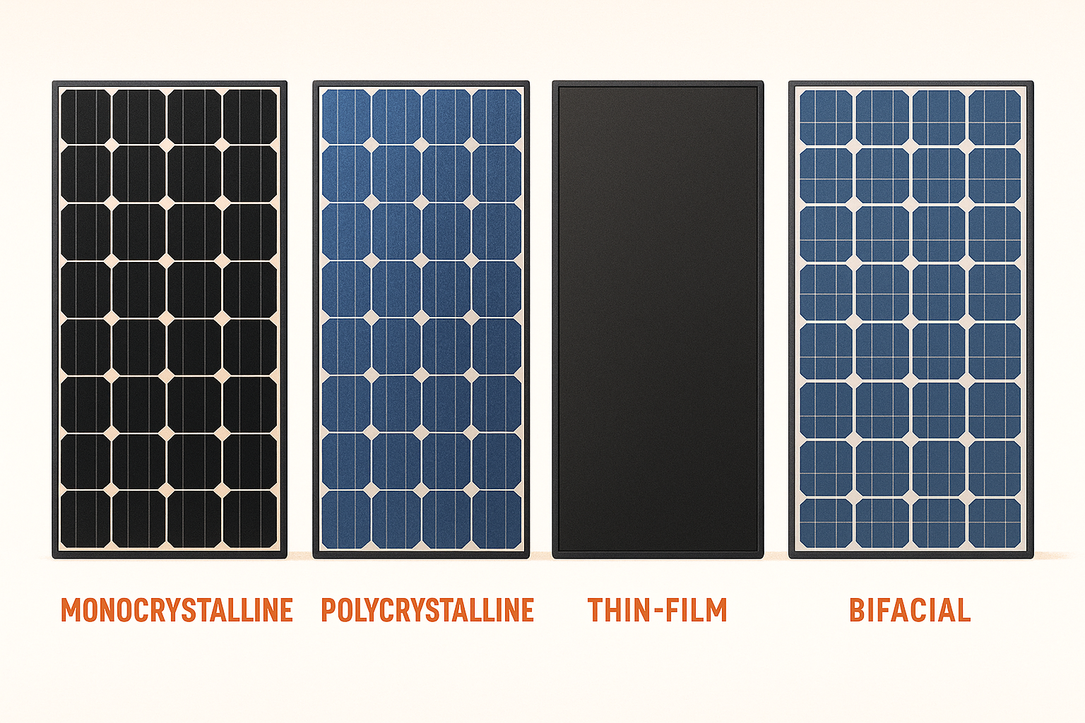 Solar panel types comparison